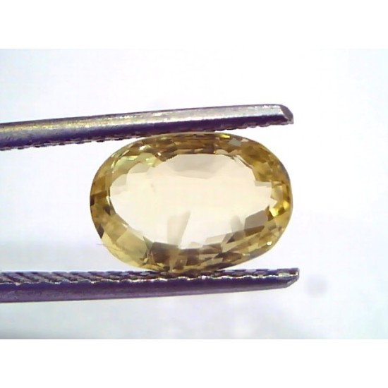 3.10 Ct GII Certified Unheated Untreated Natural Ceylon Yellow Sapphire