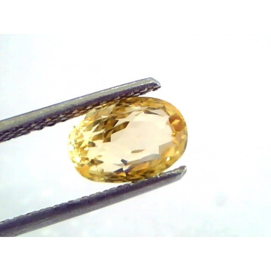 3.11 Ct IGI Certified Unheated Untreated Natural Ceylon Yellow Sapphire