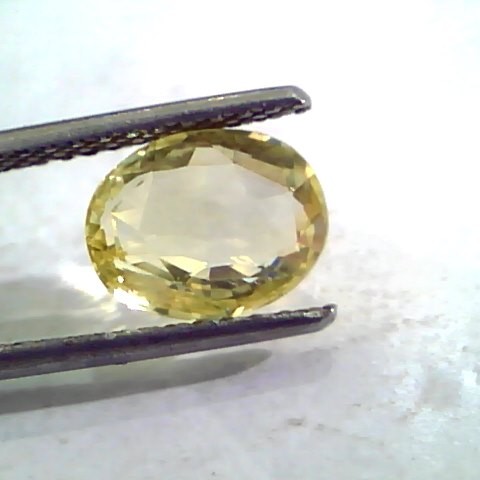 3.14 Ct Unheated Untreated Natural Ceylon Yellow Sapphire Stone