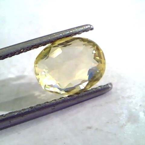 3.14 Ct Unheated Untreated Natural Ceylon Yellow Sapphire Stone