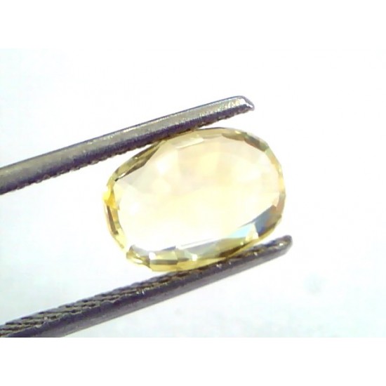 3.14 Ct IGI Certified Unheated Untreated Natural Ceylon Yellow Sapphire