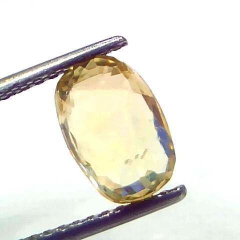 3.14 Ct Certified Unheated Untreated Natural Ceylon Yellow Sapphire Gemstone