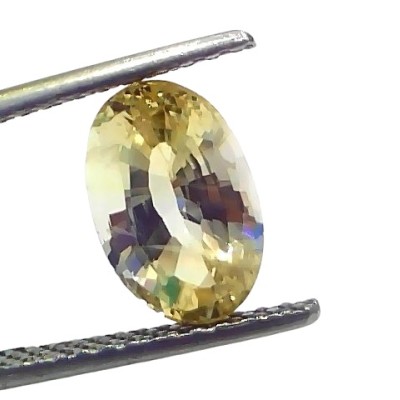 3.16 Ct IGI Certified Unheated Untreated Natural Ceylon Yellow Sapphire AA 3.16 Ct IGI Certified Unheated Untreated Natural Ceylon Yellow Sapphire AA