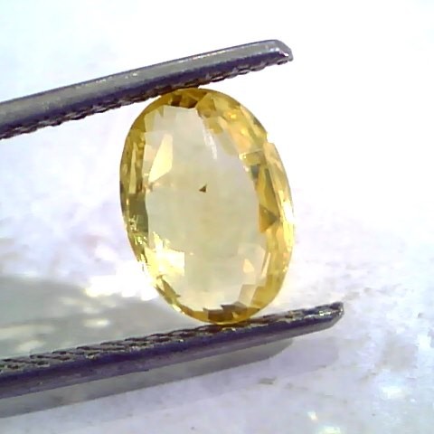 3.19 Ct Unheated Untreated Natural Ceylon Yellow Sapphire Stone