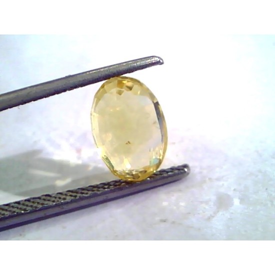 3.19 Ct Unheated Untreated Natural Ceylon Yellow Sapphire Stone
