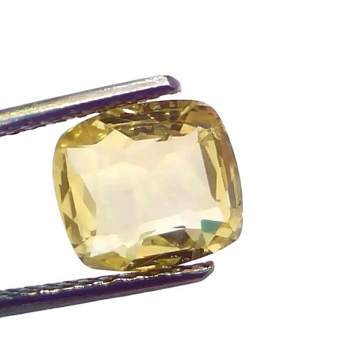 3.20 Ct IGI Certified Unheated Untreated Natural Ceylon Yellow Sapphire AA