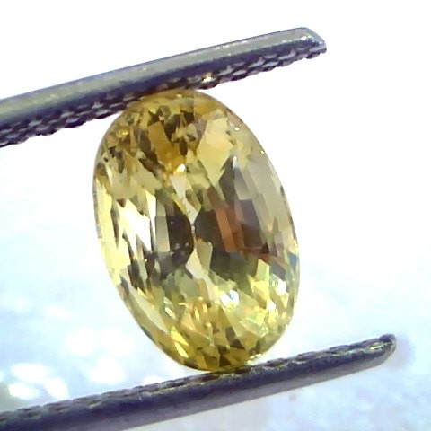 3.22 Ct Unheated Untreated Natural Ceylon Yellow Sapphire/Pukhraj
