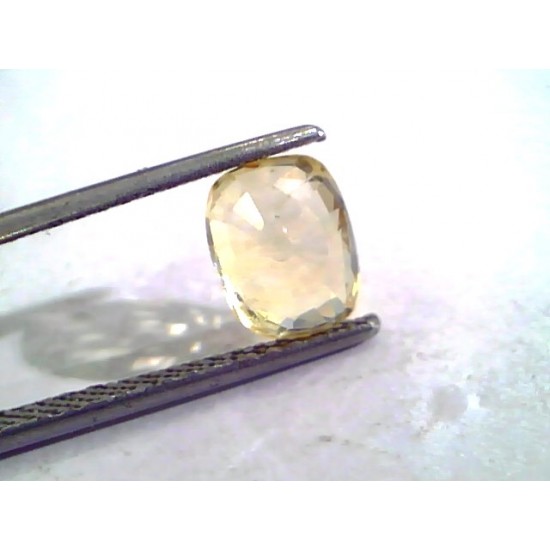 3.21 Ct Unheated Untreated Natural Ceylon Yellow Sapphire Stone
