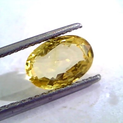 3.22 Ct Unheated Untreated Natural Ceylon Yellow Sapphire Stone