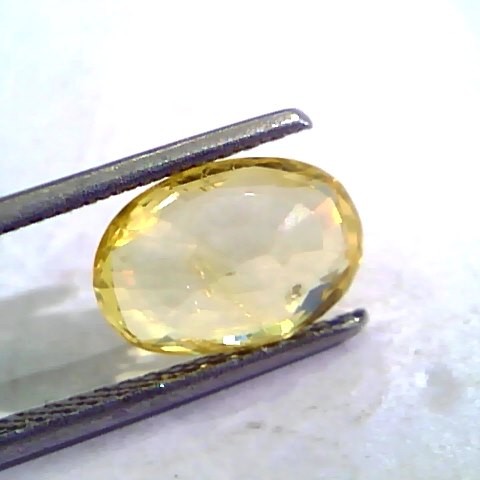 3.22 Ct Unheated Untreated Natural Ceylon Yellow Sapphire Stone