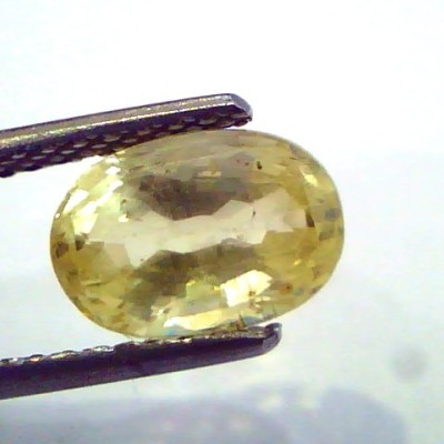 3.22 Ct Unheated Untreated Natural Ceylon Yellow Sapphire Pukhraj