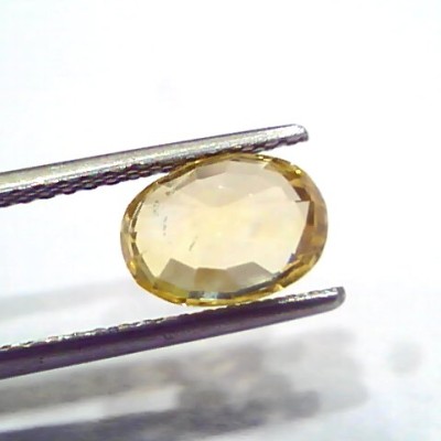 3.25 Ct IGI Certified Unheated Untreated Natural Ceylon Yellow Sapphire