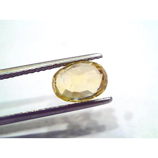 3.25 Ct IGI Certified Unheated Untreated Natural Ceylon Yellow Sapphire