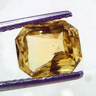 3.27 Ct IGI Certified Unheated Untreated Natural Ceylon Yellow Sapphire AAAAA