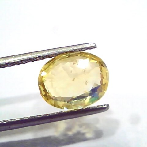 3.30 Ct IGI Certified Unheated Untreated Natural Ceylon Yellow Sapphire