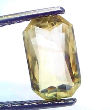 3.34 Ct GII Certified Unheated Untreated Natural Ceylon Yellow Sapphire