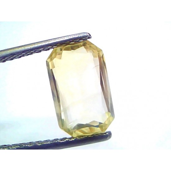 3.34 Ct GII Certified Unheated Untreated Natural Ceylon Yellow Sapphire