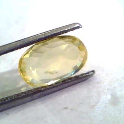 3.36 Ct Unheated Untreated Natural Ceylon Yellow Sapphire Stone