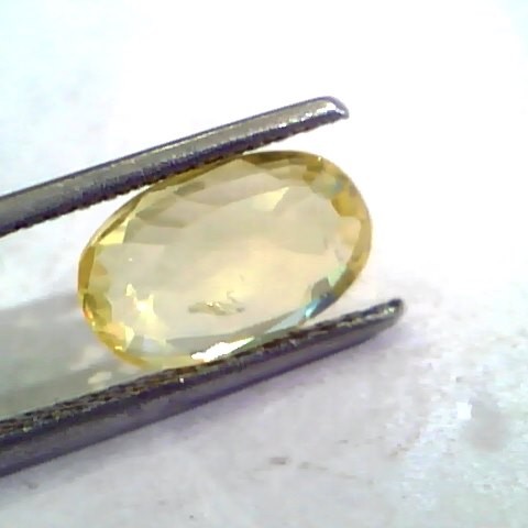 3.36 Ct Unheated Untreated Natural Ceylon Yellow Sapphire Stone