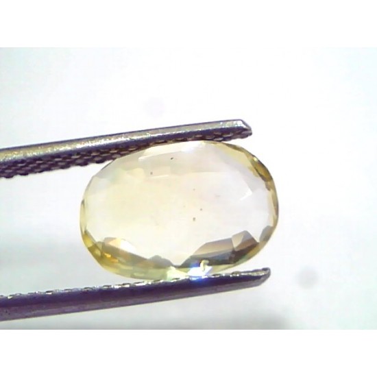 3.40 Ct GII Certified Unheated Untreated Natural Ceylon Yellow Sapphire