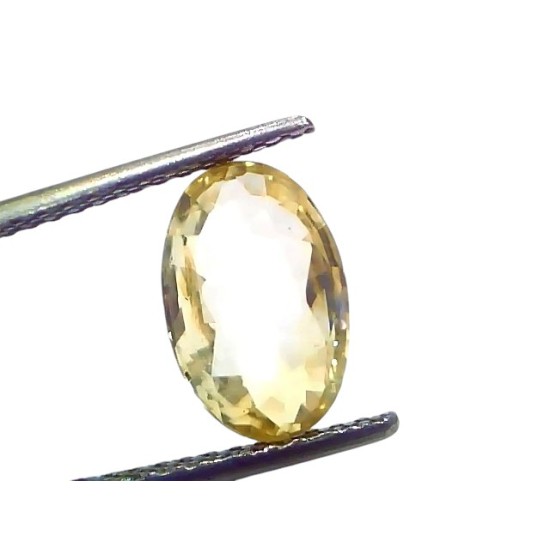 3.41 Ct IGI Certified Unheated Untreated Natural Ceylon Yellow Sapphire