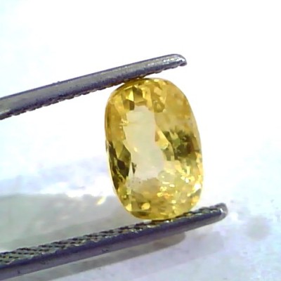 3.44 Ct Unheated Untreated Natural Ceylon Yellow Sapphire Stone