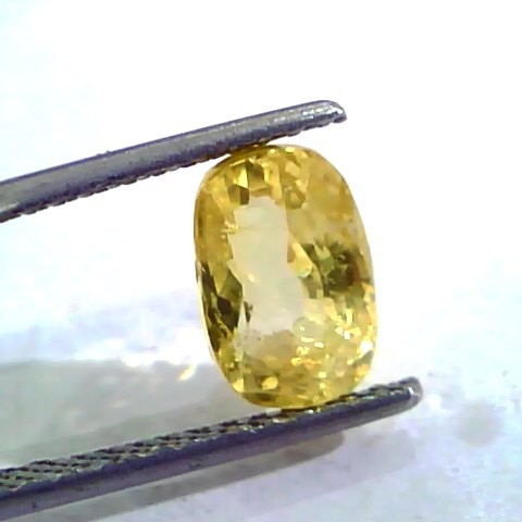 3.44 Ct Unheated Untreated Natural Ceylon Yellow Sapphire Stone