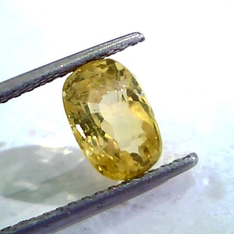 3.44 Ct Unheated Untreated Natural Ceylon Yellow Sapphire Stone