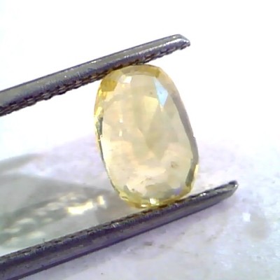 3.44 Ct Unheated Untreated Natural Ceylon Yellow Sapphire Stone
