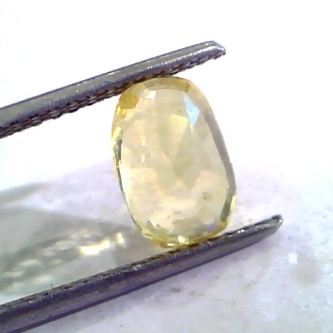 3.44 Ct Unheated Untreated Natural Ceylon Yellow Sapphire Stone