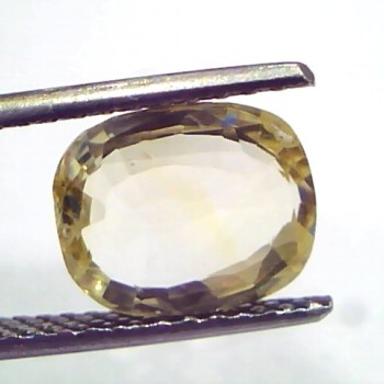 3.46 Ct GII Certified Unheated Untreated Natural Ceylon Yellow Sapphire