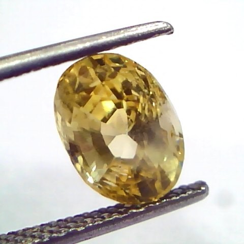 3.49 Ct GII Certified Unheated Untreated Natural Ceylon Yellow Sapphire