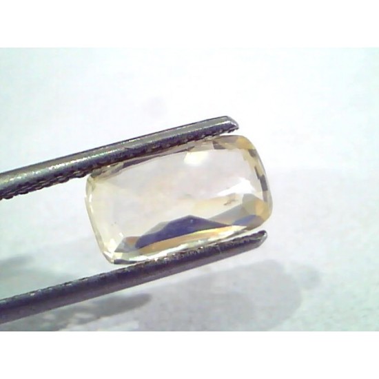 3.47 Ct Unheated Untreated Natural Ceylon Yellow Sapphire Gemstone