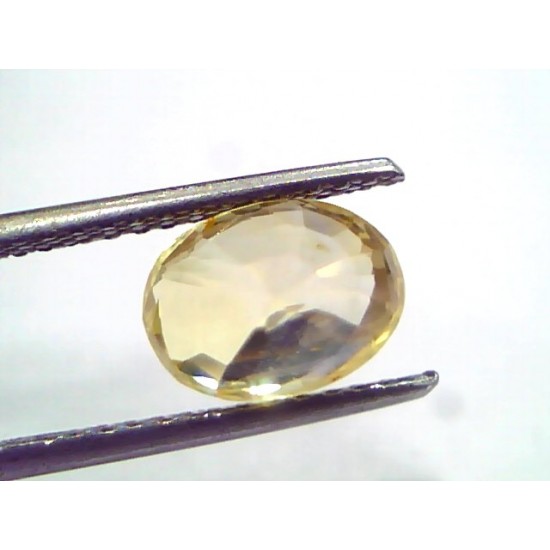 3.49 Ct GII Certified Unheated Untreated Natural Ceylon Yellow Sapphire
