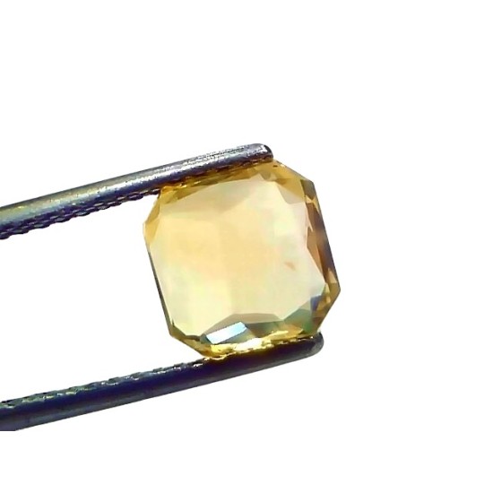 3.49 Ct IGI Certified Unheated Untreated Natural Ceylon Yellow Sapphire AAA