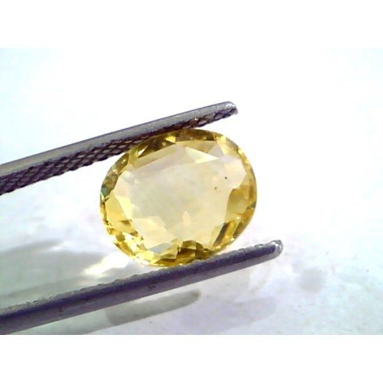 3.50 Ct Unheated Untreated Natural Ceylon Yellow Sapphire AAA