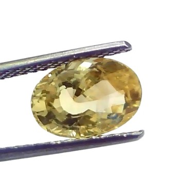 3.53 Ct IGI Certified Unheated Untreated Natural Ceylon Yellow Sapphire