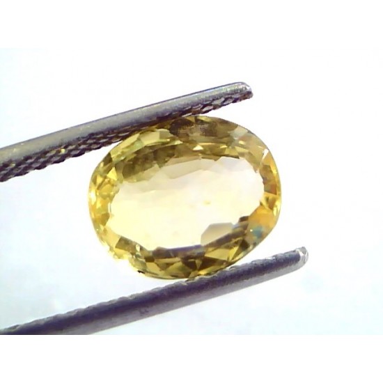 3.54 Ct IGI Certified Unheated Untreated Natural Ceylon Yellow Sapphire