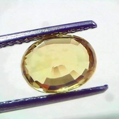 3.54 Ct IGI Certified Unheated Untreated Natural Ceylon Yellow Sapphire AAAAA