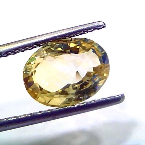 3.55 Ct IGI Certified Unheated Untreated Natural Ceylon Yellow Sapphire AAA