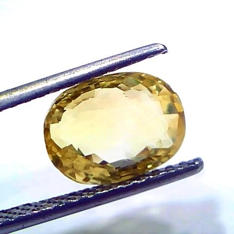 3.55 Ct IGI Certified Unheated Untreated Natural Ceylon Yellow Sapphire AAA