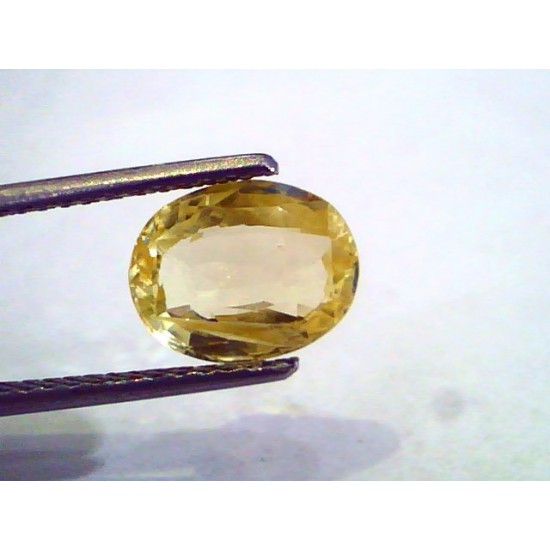 3.58 Ct Unheated Untreated Natural Ceylon Yellow Sapphire Pukhraj AAA