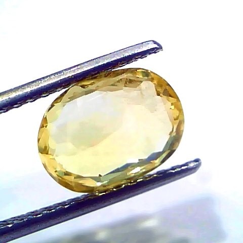 3.55 Ct IGI Certified Unheated Untreated Natural Ceylon Yellow Sapphire AAA