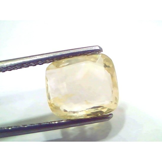 3.56 Ct Certified Unheated Untreated Natural Ceylon Yellow Sapphire