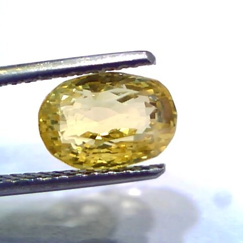 3.56 Ct IGI Certified Unheated Untreated Natural Ceylon Yellow Sapphire