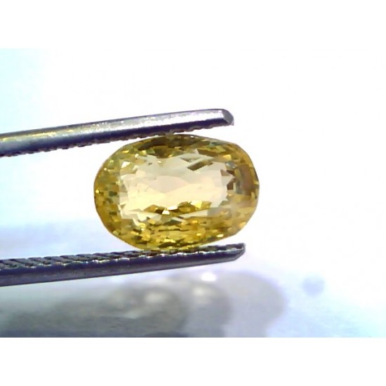 3.56 Ct IGI Certified Unheated Untreated Natural Ceylon Yellow Sapphire