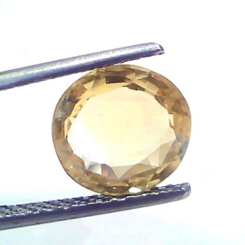 3.56 Ct Certified Unheated Untreated Natural Ceylon Yellow Sapphire Gemstone