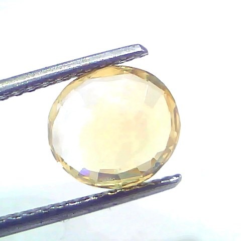 3.56 Ct Certified Unheated Untreated Natural Ceylon Yellow Sapphire Gemstone