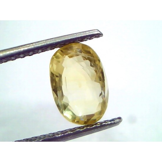 3.58 Ct GII Certified Unheated Untreated Natural Ceylon Yellow Sapphire