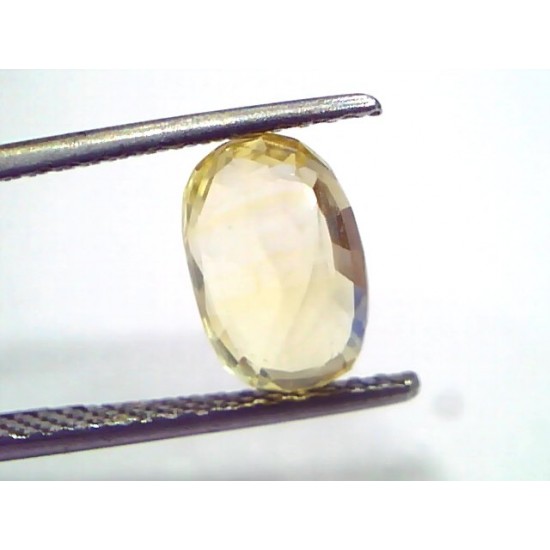 3.58 Ct GII Certified Unheated Untreated Natural Ceylon Yellow Sapphire